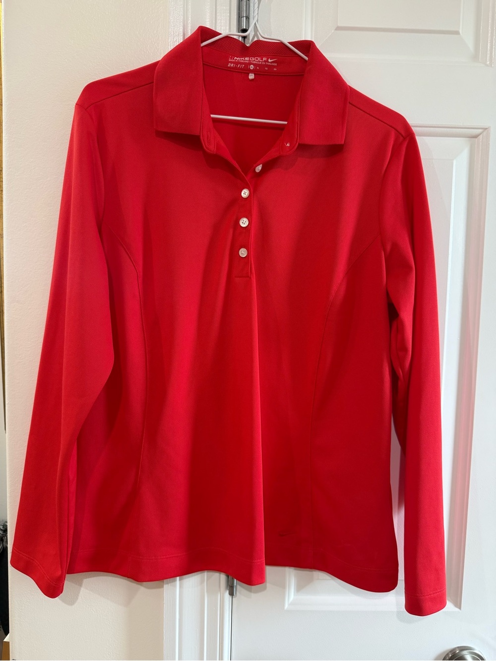 Nike Red Long Sleeve Polo Top